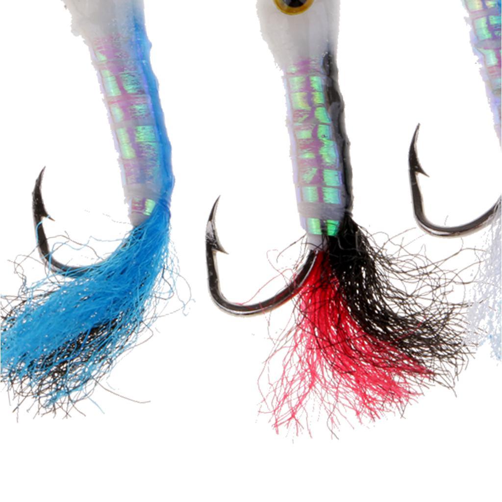 3pcs Simulation Minnow Flies Wet Sinking Flies for Bass Salmon Fly Fishing