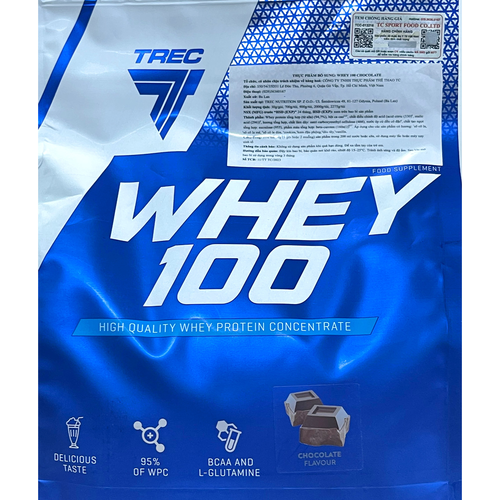 Combo Sữa tăng cơ giảm mỡ Whey 100 của TREC bịch 700 gam hỗ trợ tăng cơ, giảm mỡ cao cấp & Bình shaker 600ml (mẫu ngẫu nhiên)