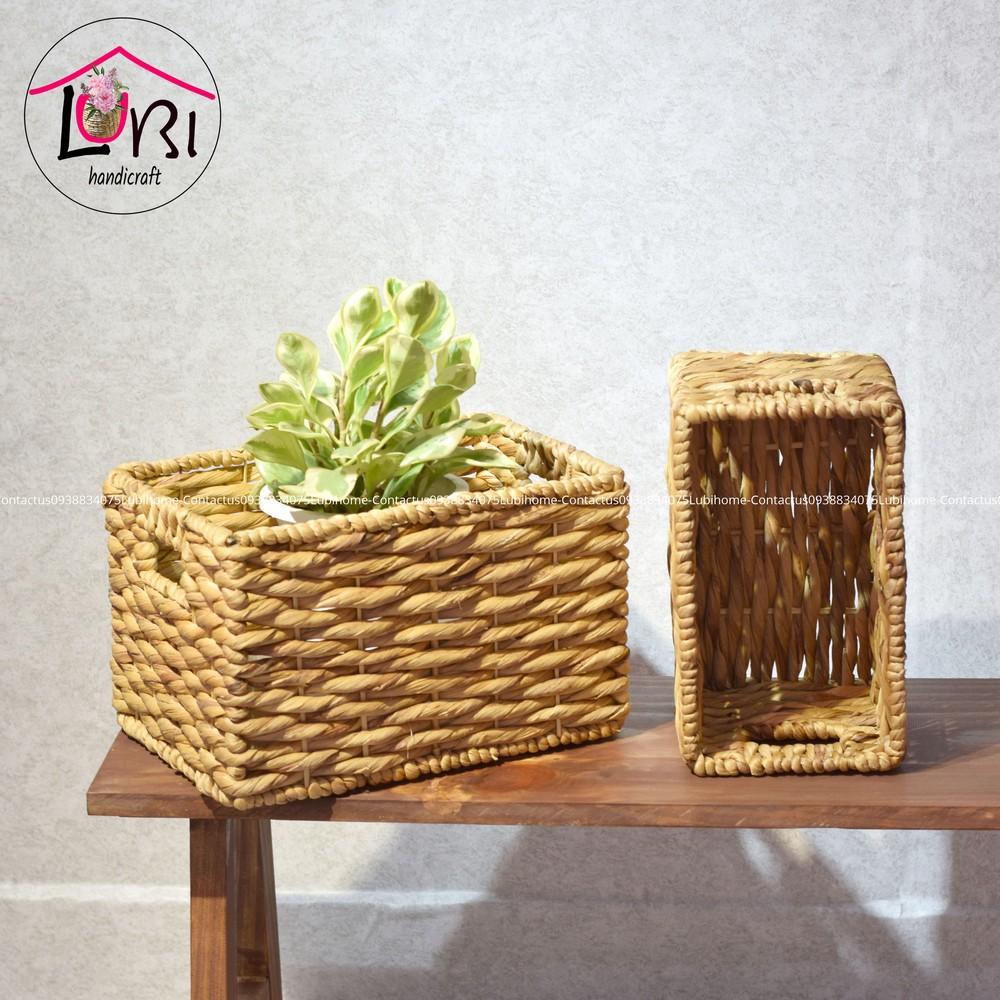- LB081 Sọt lục bình hình chữ nhật đựng đồ đơn giản sang trọng