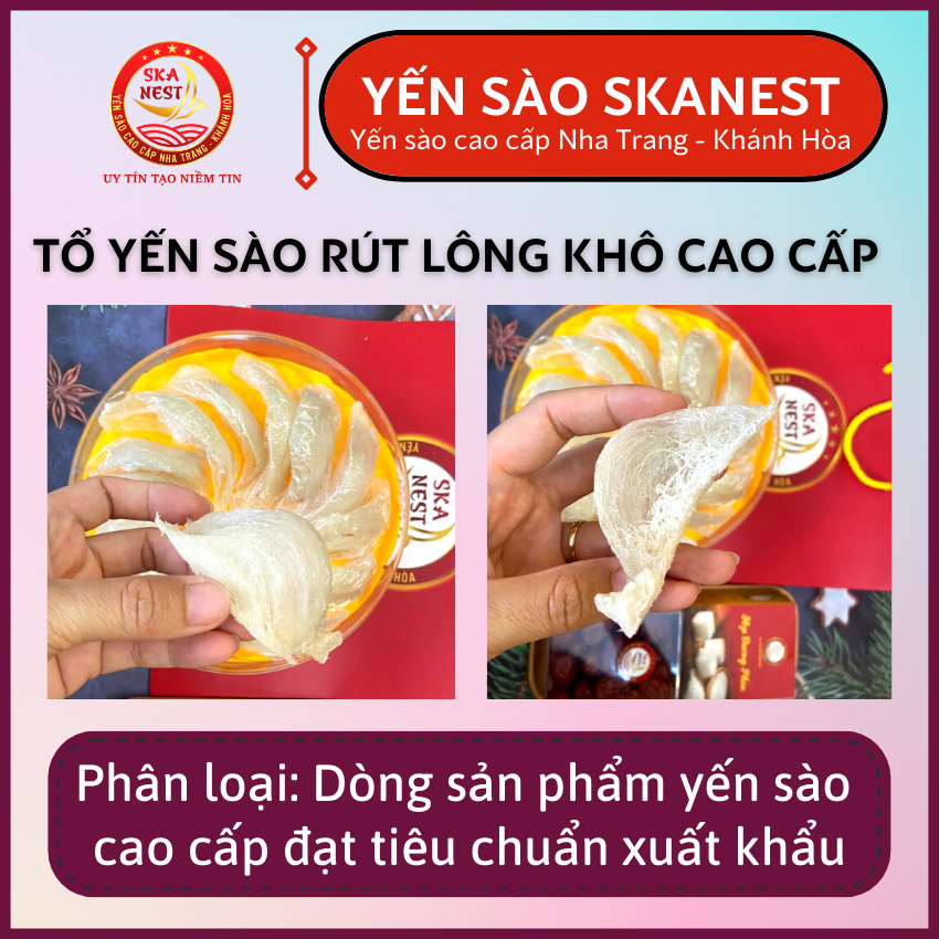 Yến sào tinh chế Rút lông khô 50gr - Yến Sào Rút Lông Khô