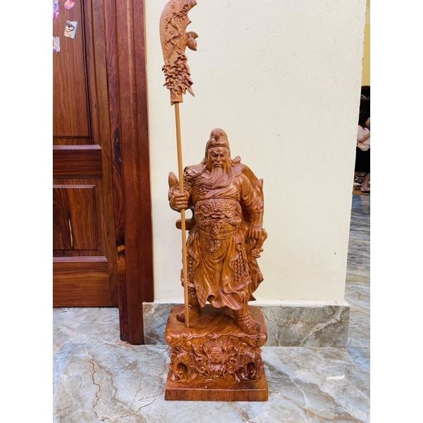Tượng quan công gỗ hương cao 40cm
