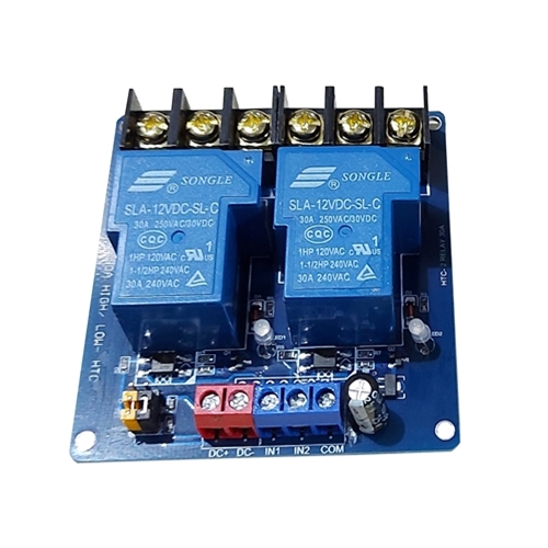 Module 2 relay 12Vdc 30A có opto  kích high/low HES-12-30A