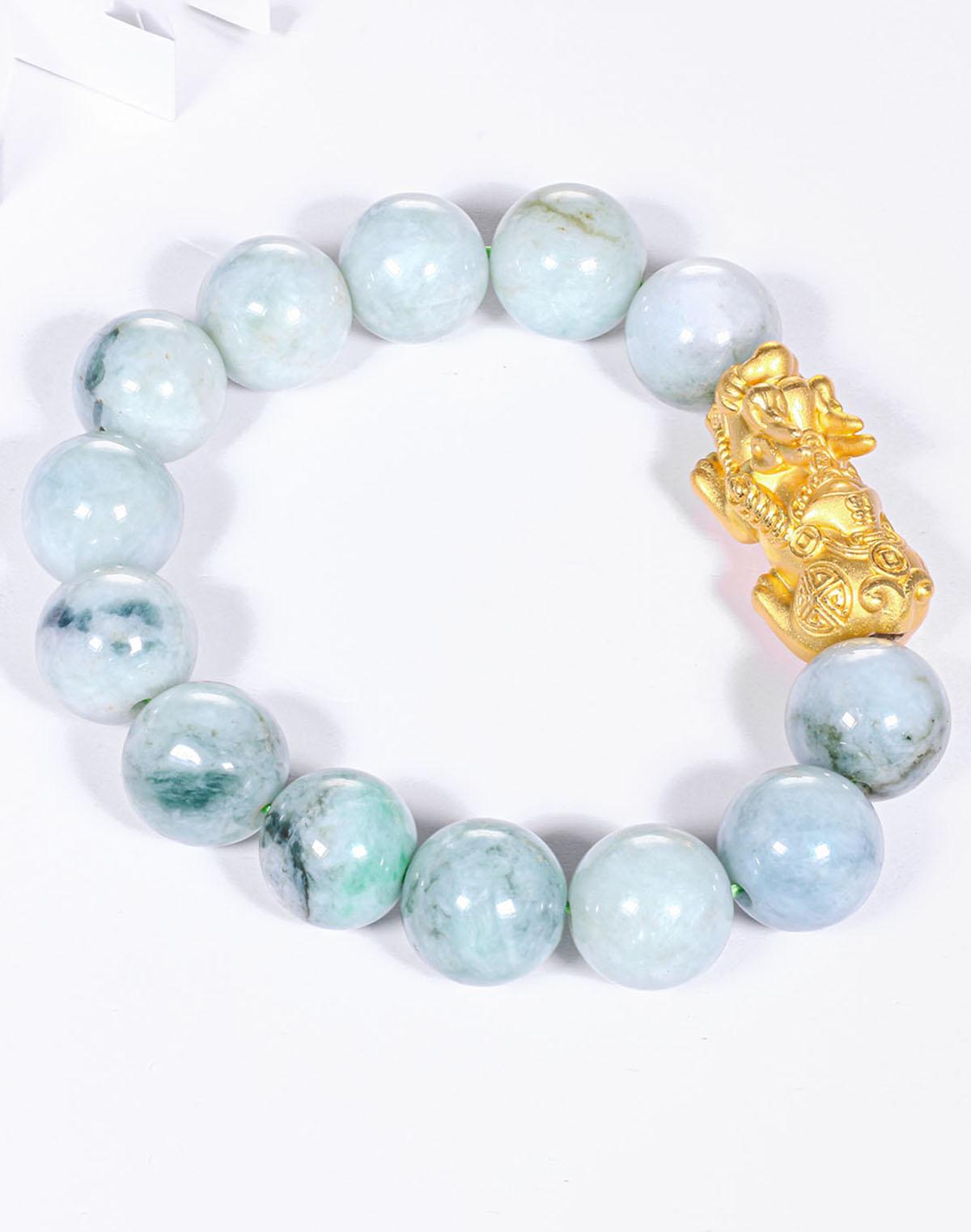 Vòng tay cặp nam nữ đá cẩm thạch phỉ thúy hạt đá 12mm,8mm mệnh hỏa, mộc - Ngọc Quý Gemstones