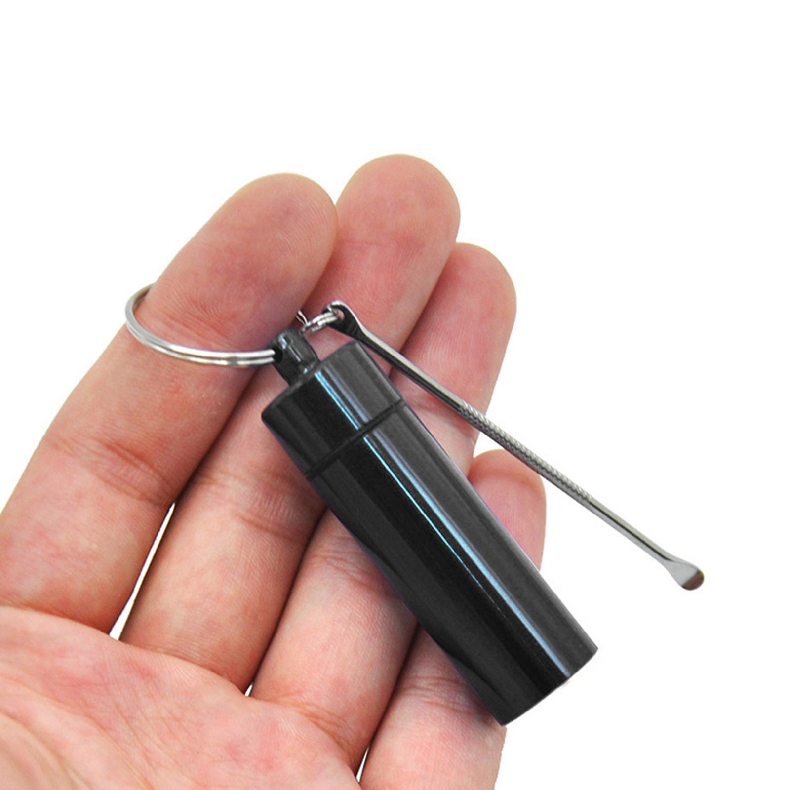 Portable Keychain Pill Box, Small Emergency Storage First Aid Organizer for Travel