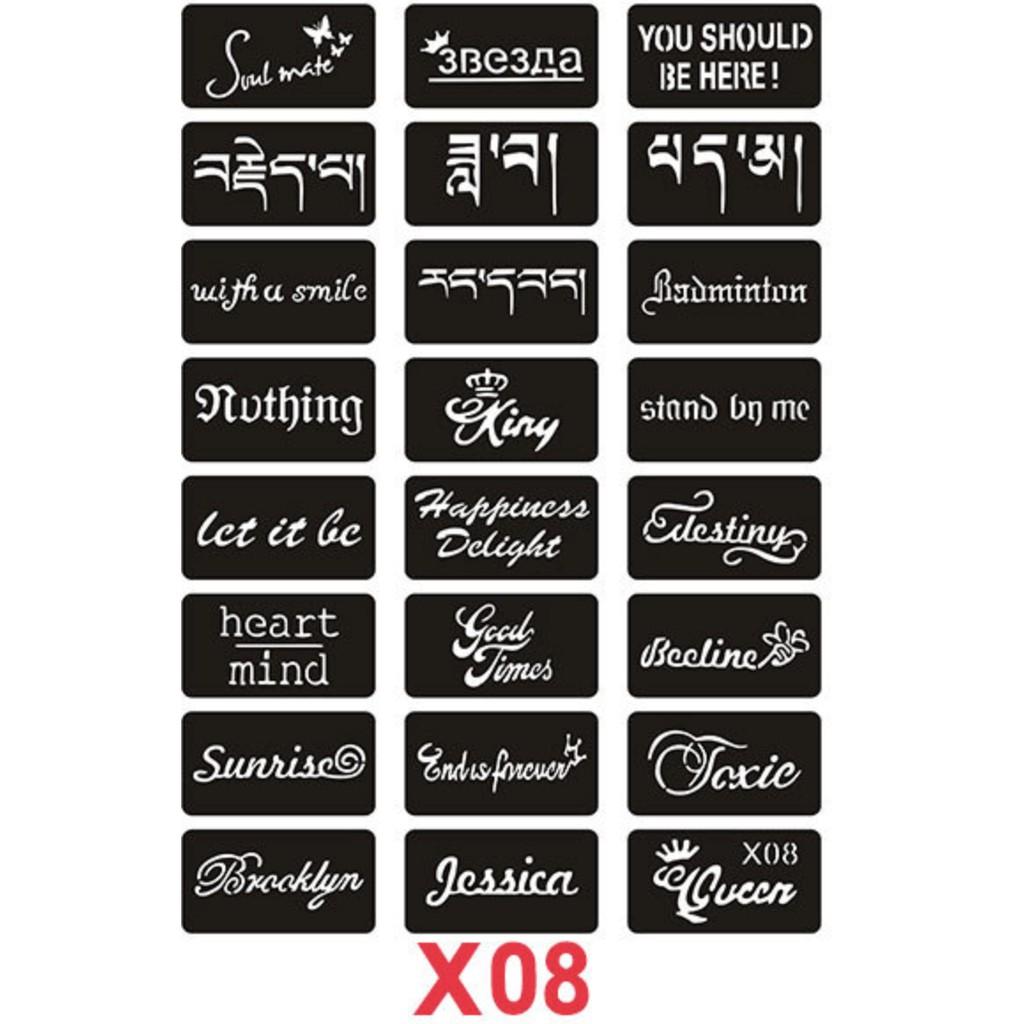 KHUÔN HÌNH XĂM HENNA TATTOO W,X