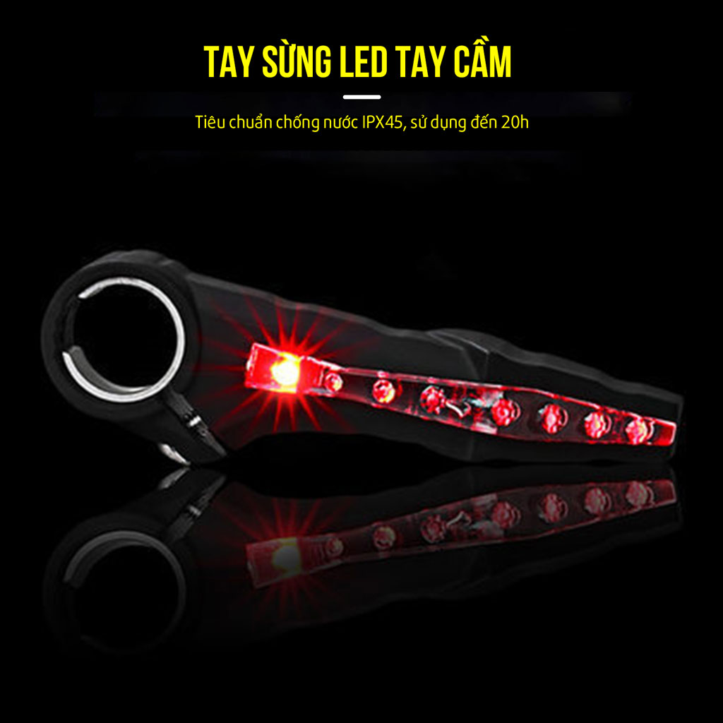 Đèn Sừng Led Tay Cầm Gắn Xe Đạp Cảnh Báo Ban Đêm Đường Kính 22mm (2 Cái/ Bộ) Mai Lee