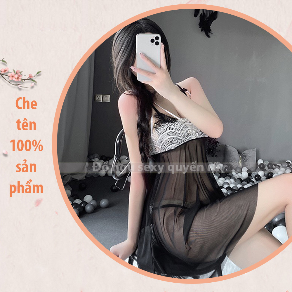 Hình ảnh Váy ngủ xuyên thấu phối ren ngực sexy gợi cảm P35 - Đầm ngủ nữ quyến rũ - Đồ ngủ nữ