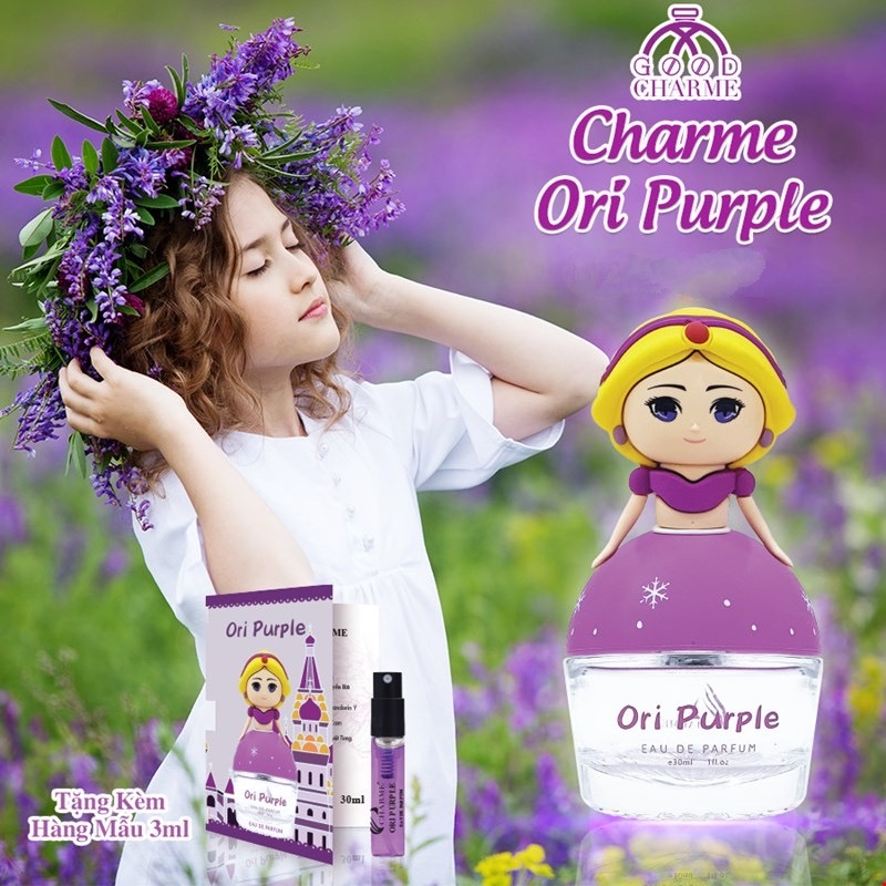 Nước hoa trẻ em, Charme Ori Purple, hương thơm trái cây, nhẹ nhàng, lưu hương lâu, cho bé tự tin, 30ml