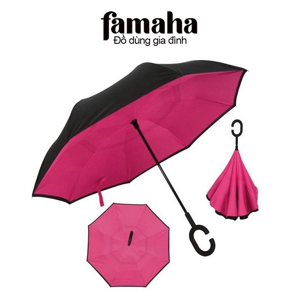 Ô che mưa, dù che mưa cầm tay Gấp Ngược dành cho xe hơi kèm tay cầm chữ C tiện ích FAMAHA
