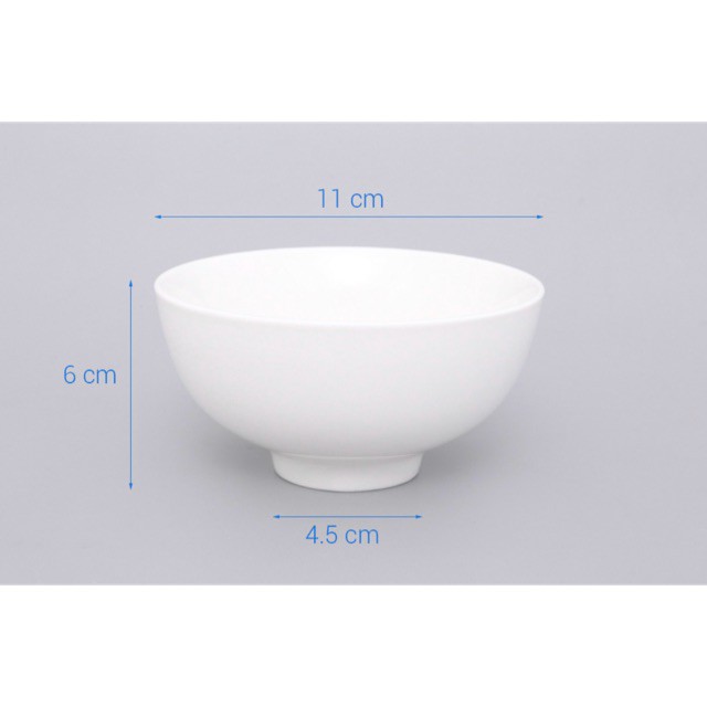 Bộ 10 Chén Sứ Trắng Trơn - Tráng Men Cao Cấp - Chén Sứ, Chén Cơm, Bát Ăn Cơm