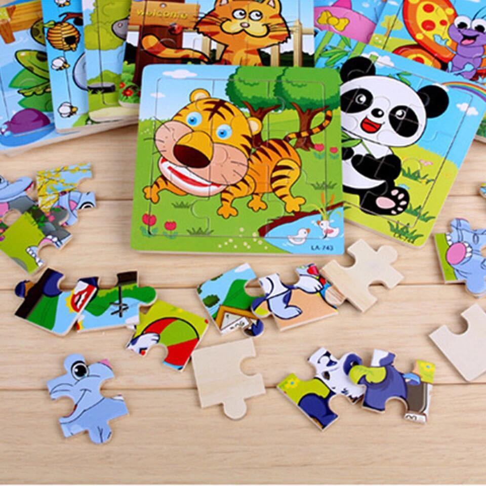 Tranh ghép hình gỗ 9 miếng nhiều chủ đề