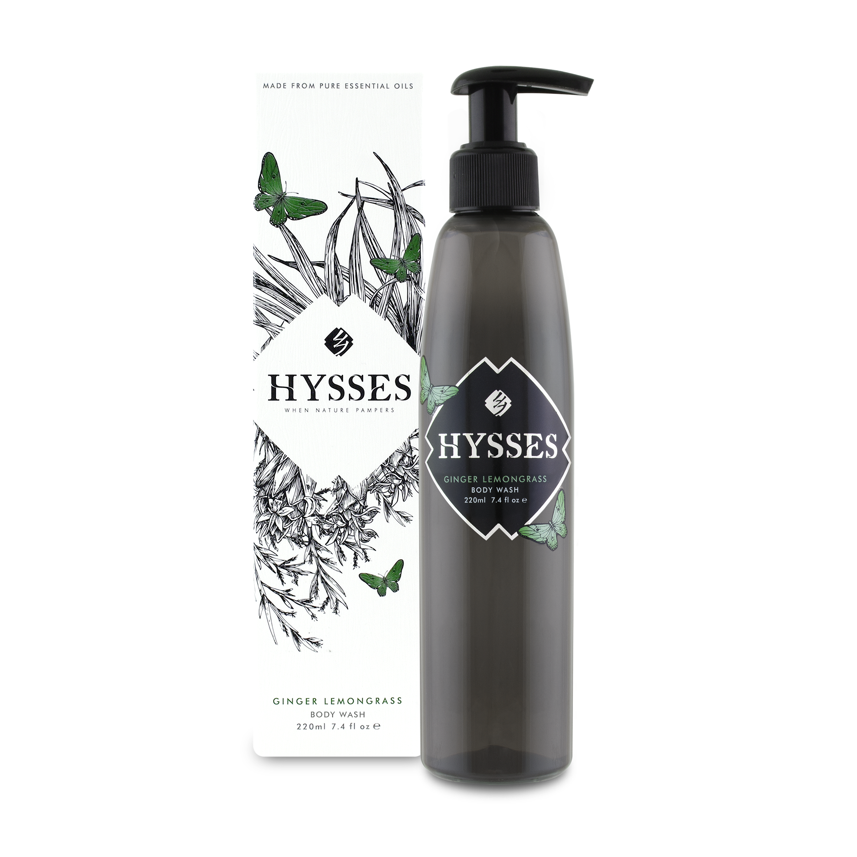 Sữa Tắm Tinh Dầu Cao Cấp Hysses Giúp Thải Độc, Phù Hợp Cho Da Mụn, Giúp Kiểm Soát Lượng Dầu Thừa, Thanh Lọc Và Làm Mới Da Với Gừng & Sả Chanh Hữu Cơ Tự Nhiên