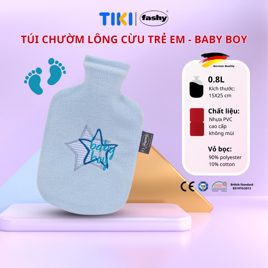 Túi Chườm Nóng Lạnh Fashy Đức Dòng Bọc Lông Cừu Dành Cho Trẻ Em - Baby Boy