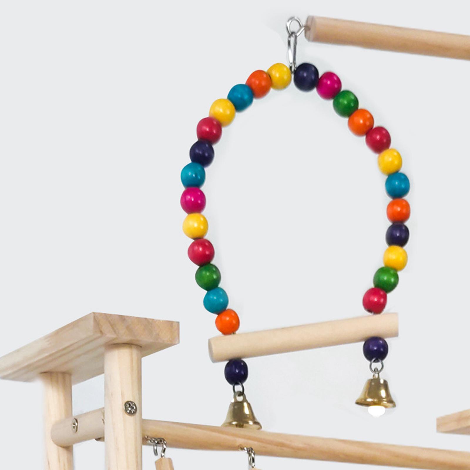 3 Layer Wooden Bird Playground Parrot Perch Stand for Macaws Cockatiel Budgie