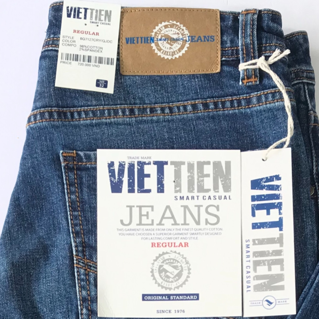 Viettien - Quần jeans nam smart casual 6Q7127-7123