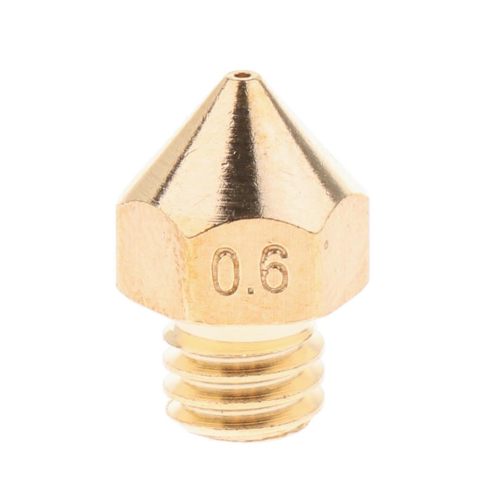 1Piece 3D Printer Extruder Brass Nozzle Printhead 0.6mm / 0.8mm / 1.0mm