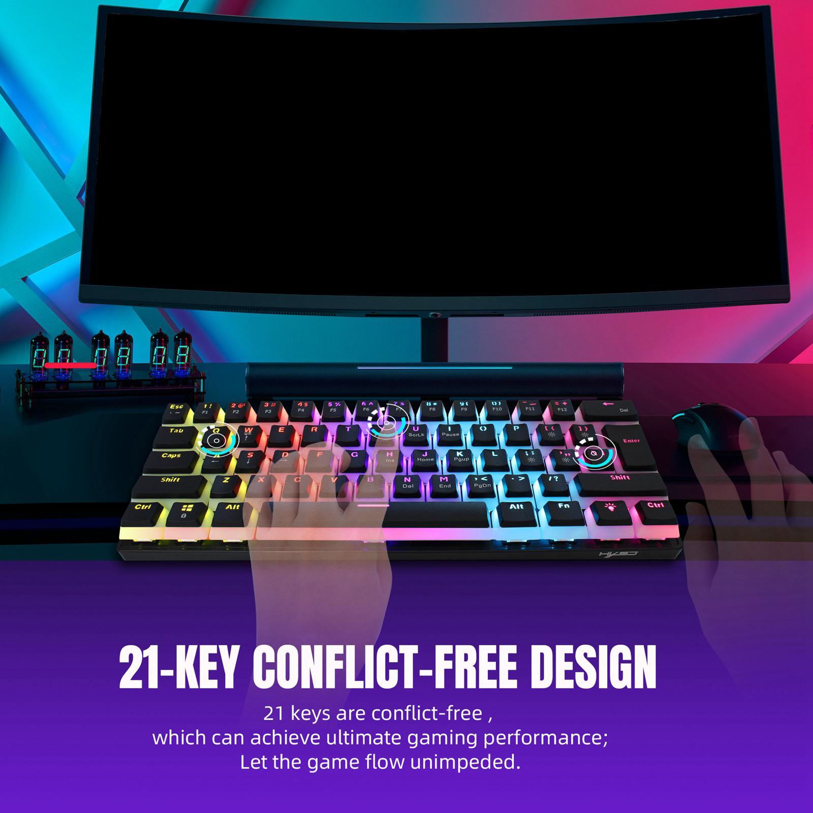 Durable Mechanical Gaming Keyboard with Cable US Layout Replaces for PC