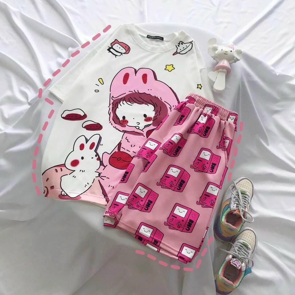 Set đồ bộ hoạt hình ️ Bộ mặc nhà Cartoon BÉ THỎ form rộng Freesize Unisex nam nữ Molly Fashion