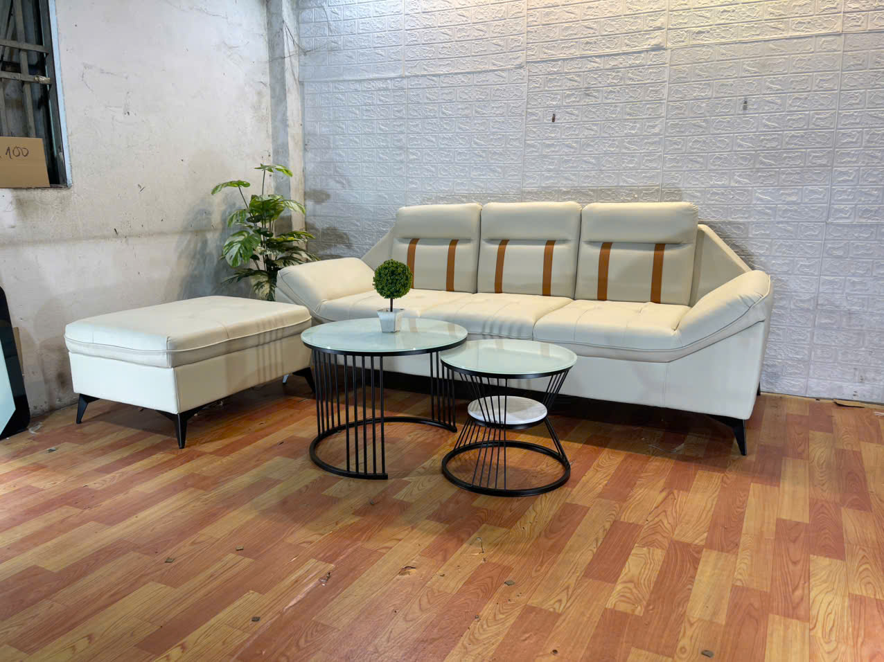 Sofa băng 2m kèm đôn nệm Juno sofa HLMCT màu lựa chọn kèm bàn như hình