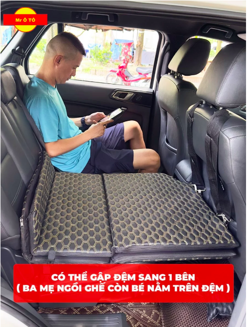 Đệm xe ô tô loại 1 chính hãng MR ÔTÔ - Chất liệu gỗ tự nhiên ép plywood - Nệm giường ô tô gấp gọn, không mùi, bảo hành 2 năm DG001