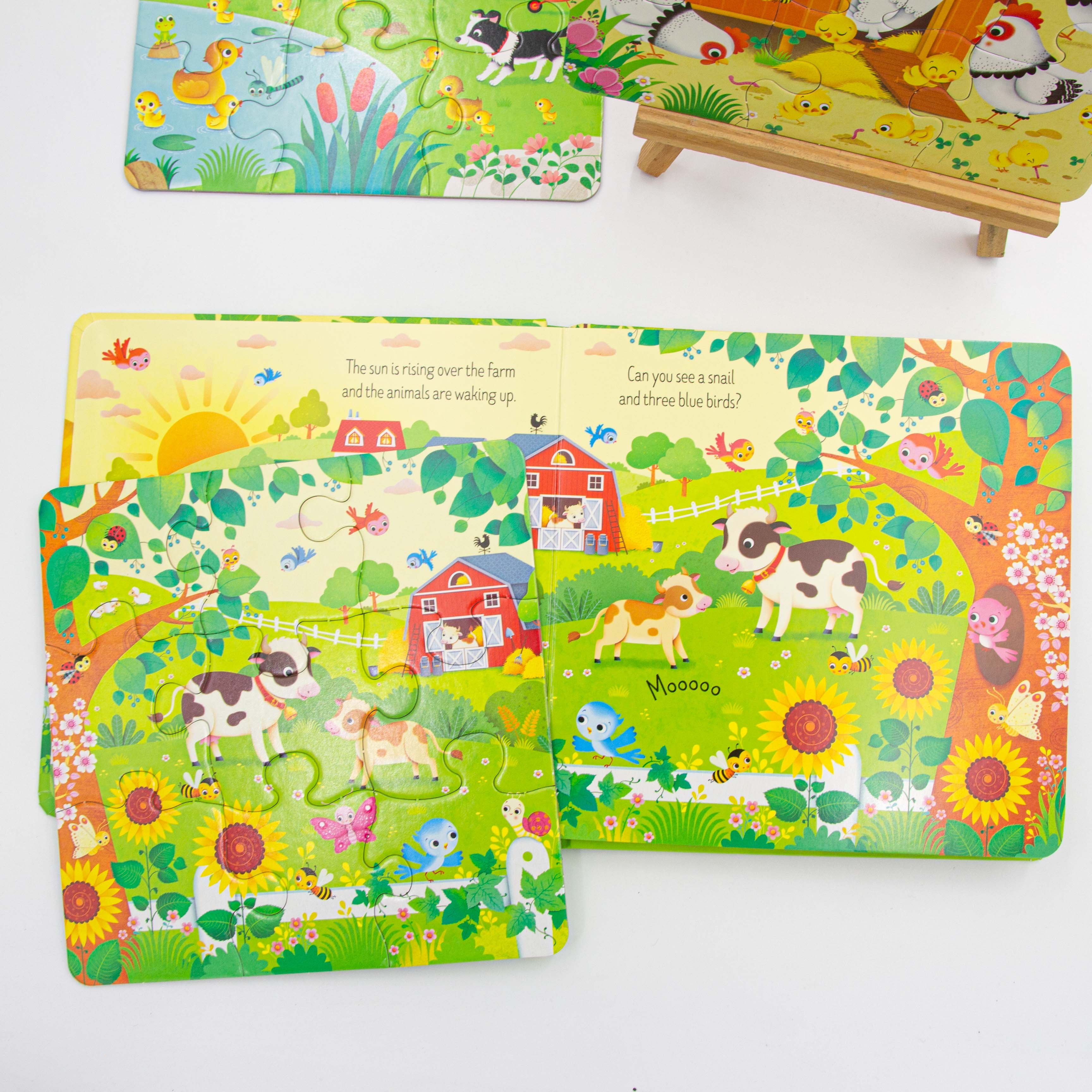 BỘ GHÉP HÌNH + SÁCH CHO BÉ -Book and 3 Jigsaws: On the Farm