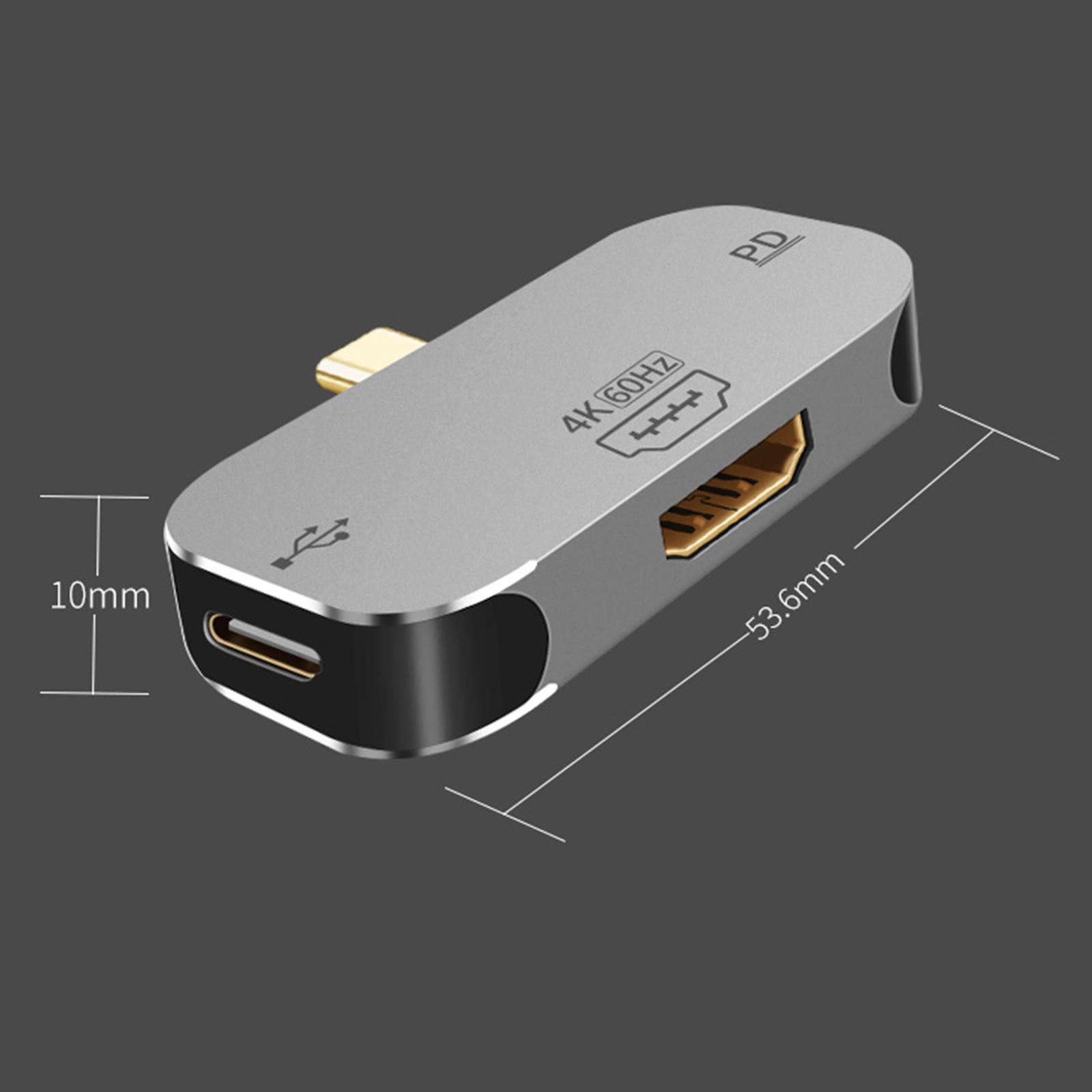 3 in1 Docking Station, DP PD Charging Port Splitter Adapter, Laptop Computer Portable USB Dock