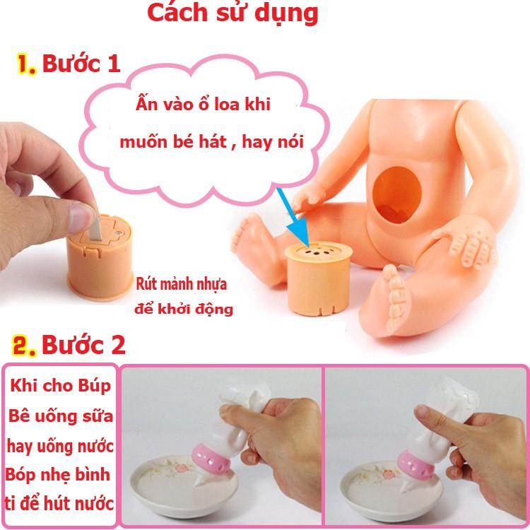 Búp Bê Em Bé , Biết Nói , Hát , Cười + Áo Xanh