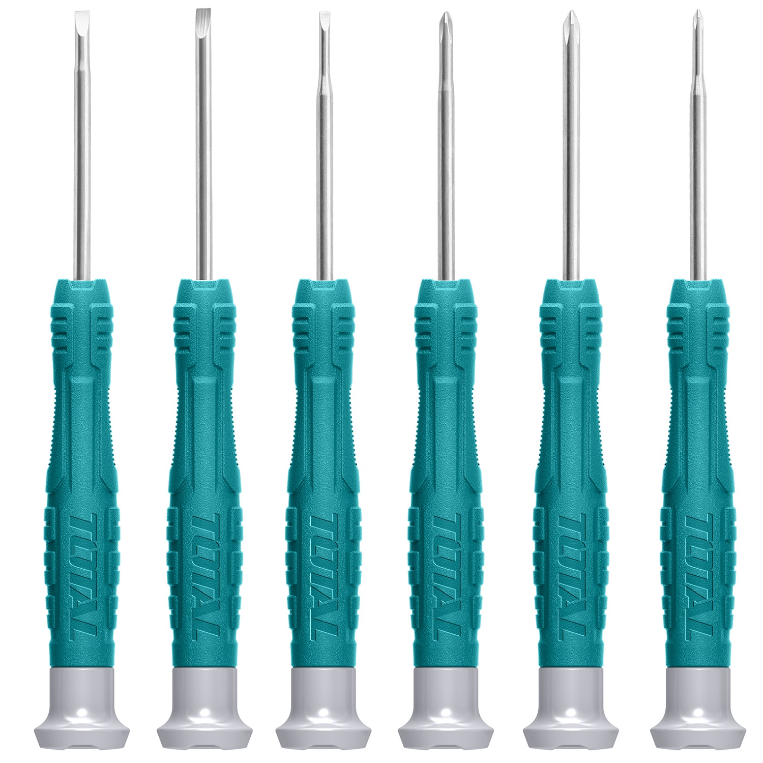 Bộ 6 cây tua vít chuyên dụng sửa đồng hồ TOTAL THT250PS0601 - Có hộp đựng, nhỏ gọn, thép chuyên dụng CR-V, tay cầm nhựa chắc chắn