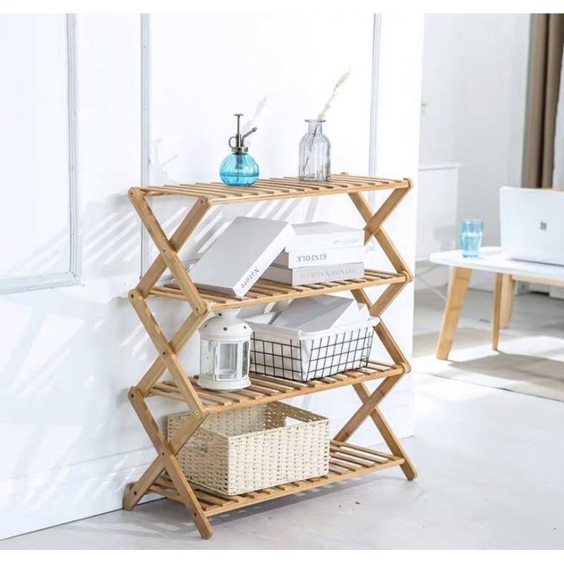 Kệ lắp ghép giá sách gỗ keo nhập khẩu cao cấp - Kệ chữ Z đa tầng trang trí decor phòng size to 600x 310x 970 mm