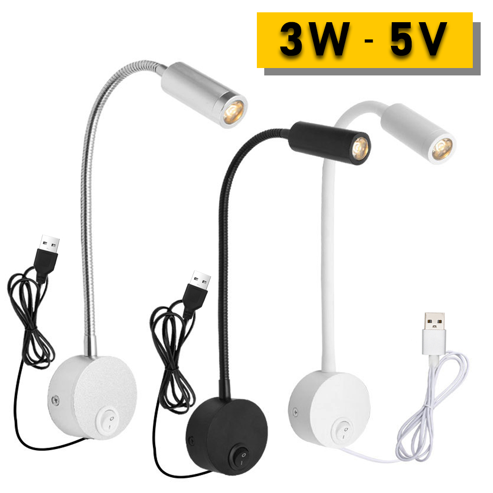 Đèn đọc sách đầu giường Led 3W - USB 5V, Đèn soi tranh, Đèn rọi trang trí Văn phòng, Nhà hàng, Khách sạn, Showroom