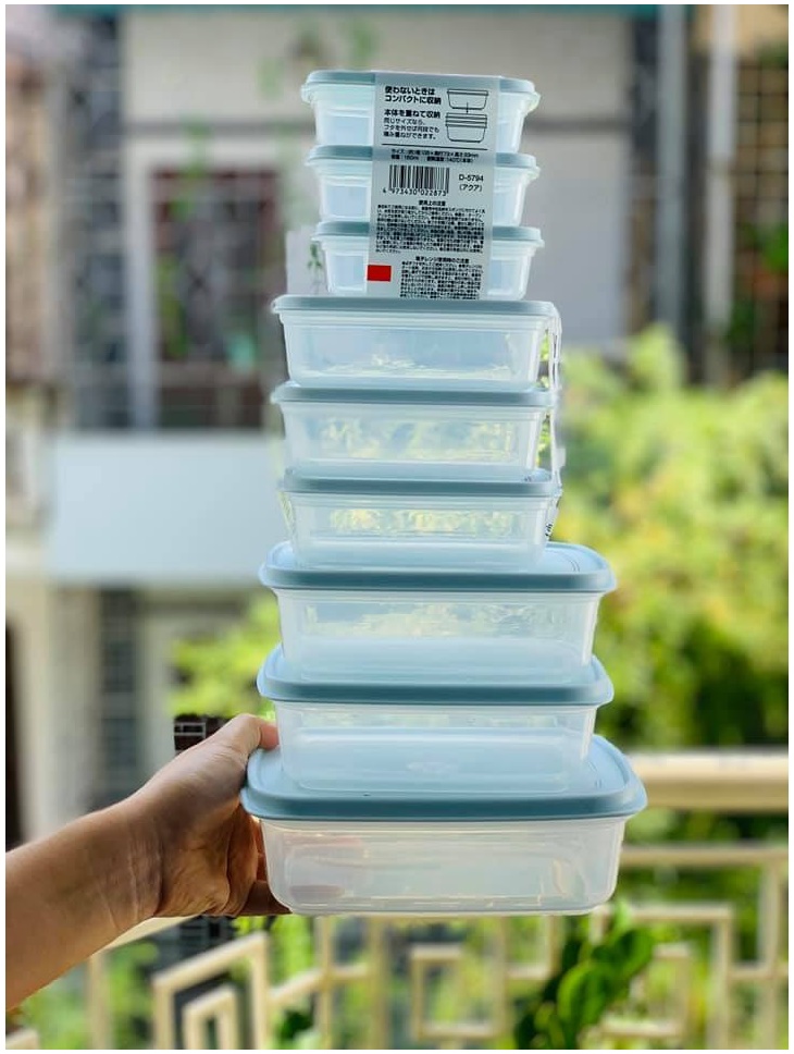 Hộp trữ đông, bảo quản thực phẩm Freezermate Fit in Pack nhựa nguyên sinh an toàn hàng Made in Japan