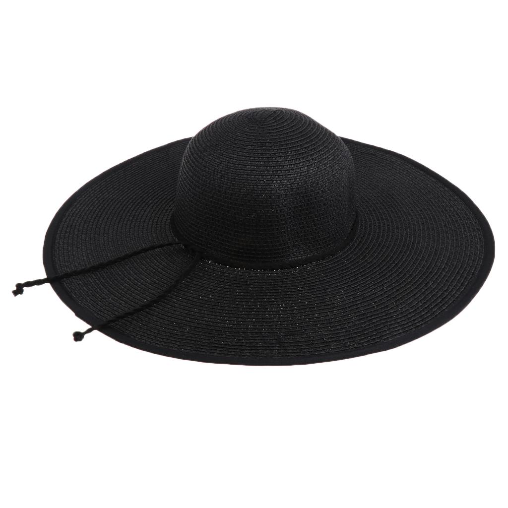 Lightweight Foldable Women's Big Brim Sun Hat Roll up Beach Cap Straw Hat
