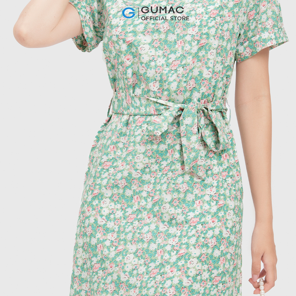 Đầm nữ GUMAC DC04052 form suông buộc dây dễ thương