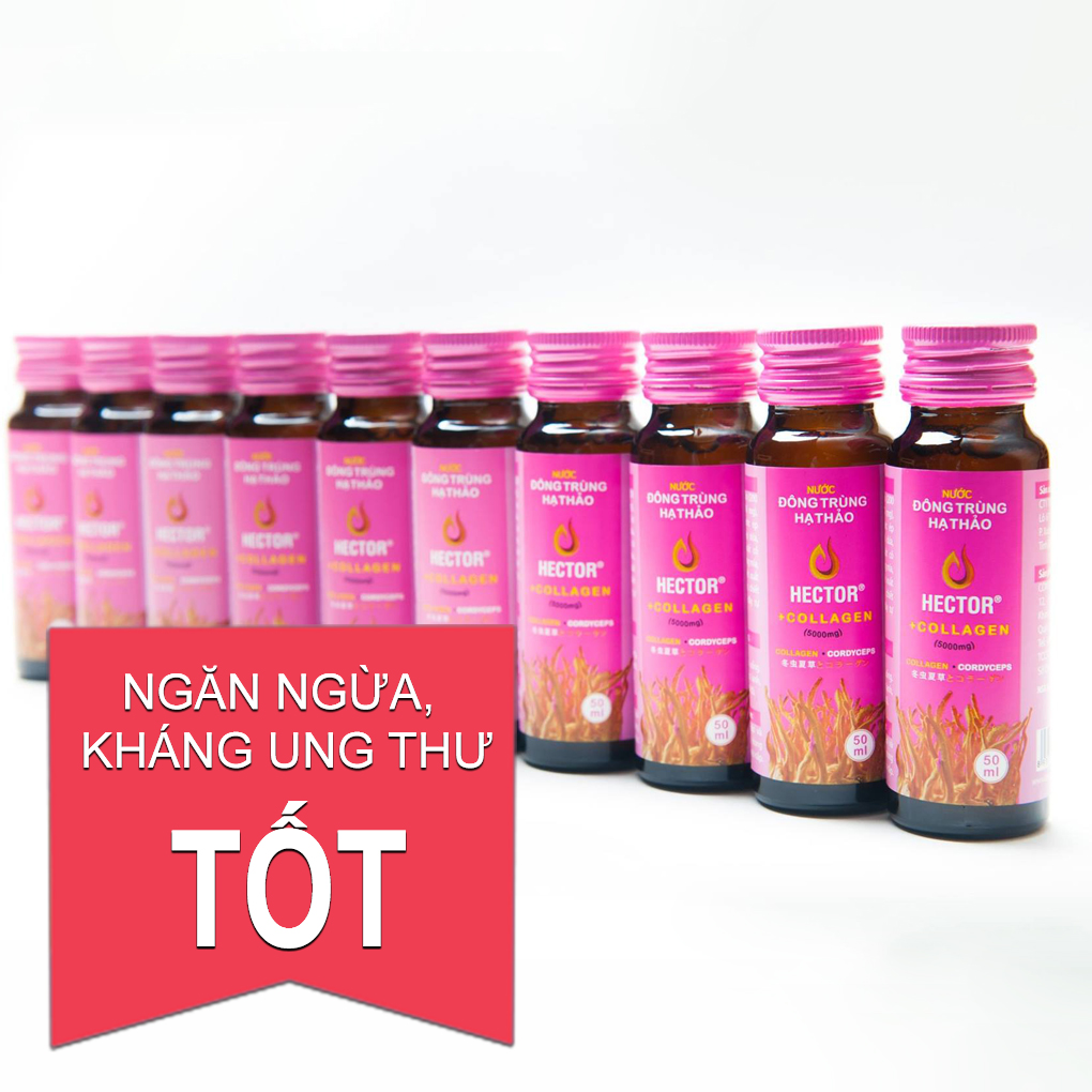 (100 Chai x 50ml ) Nước Uống Đông trùng hạ thảo Hector (Date mới) trẻ hóa nhanh và trắng da