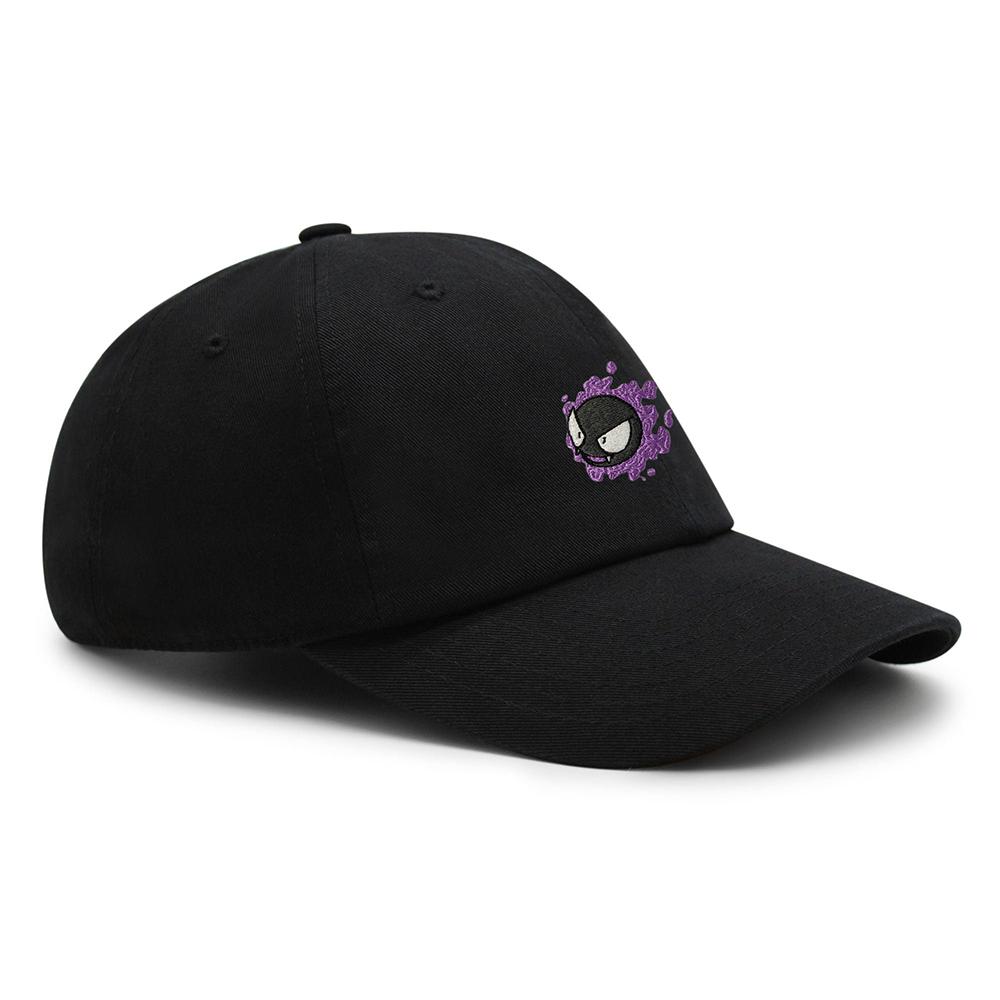 Thêu Gastly Bố Nón Hoạt Hình Dễ Thương Mũ Bóng Chày Thoáng Khí Cặp Đôi Nón Unisex Có Thể Điều Chỉnh Tấm Che Mặt Mũ Lưỡi Trai Color: Black Size: M