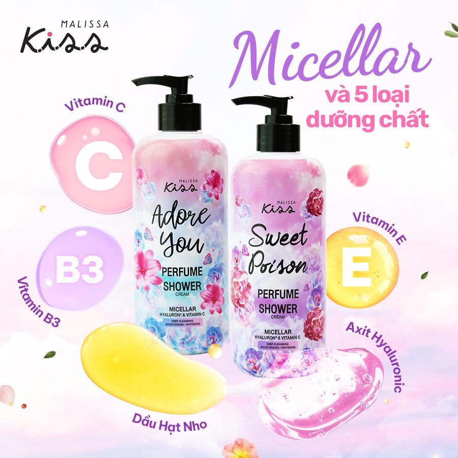 Sữa Tắm Sạch Sâu Hương Nước Hoa Malissa Kiss - Hương Adore You 350ml