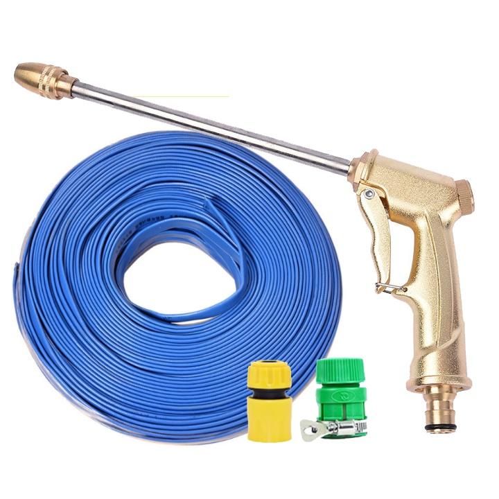 Rửa xe tưới cây Bộ dây và vòi xịt tăng áp lực nước 300% loại 30m cút nhựa,nối nhựa 206701-3
