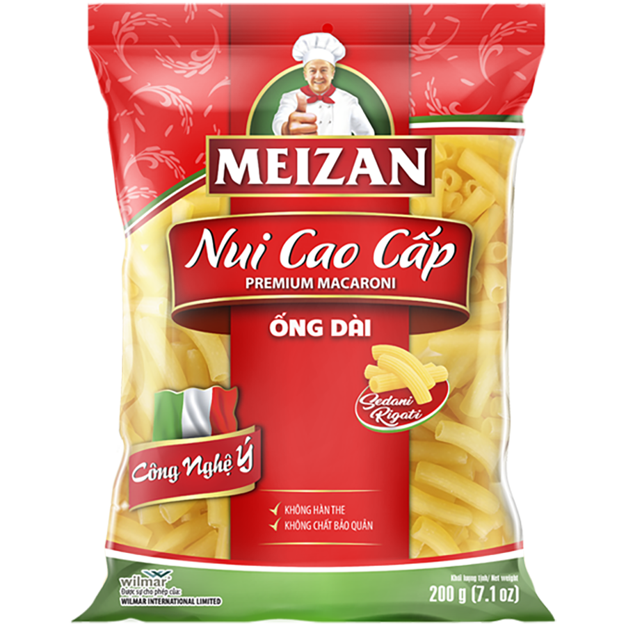 Thùng 24 gói nui cao cấp Meizan (Ống dài) 200g