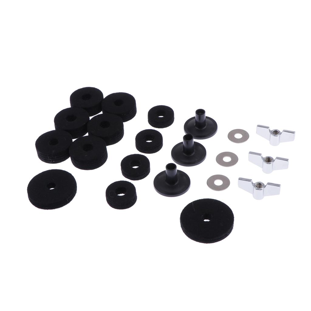 2x Drum Replacement Parts Accessories Cymbal Sleeves Washers Wing Nuts Felts