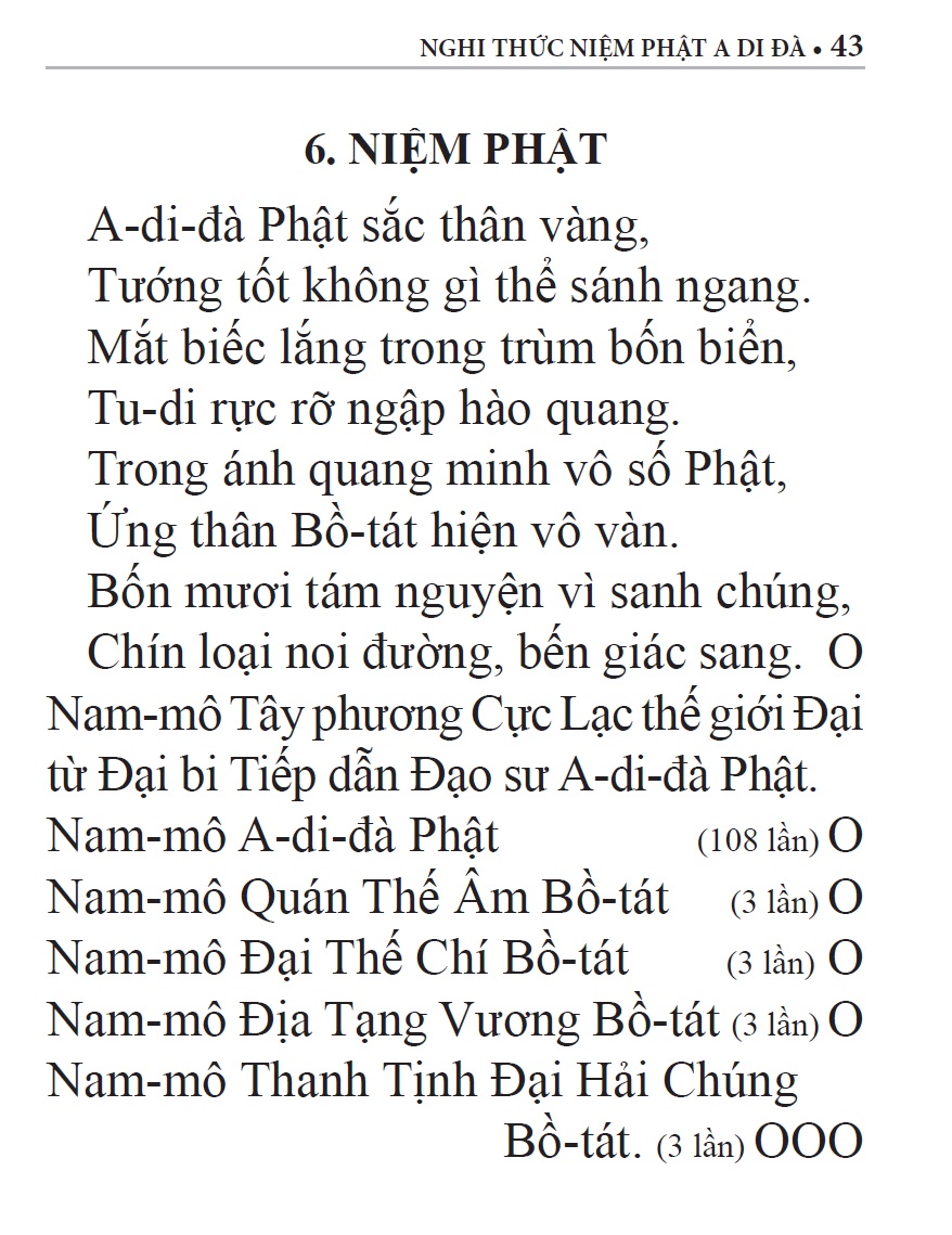 Nghi thức trì Chú Đại Bi, Chú Dược Sư &amp; Niệm Phật A Di Đà