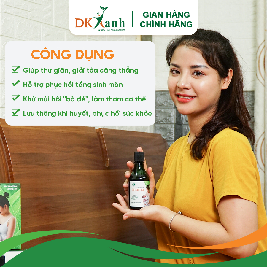 Xông Tắm Sau Sinh Dao'spa Mama, hộp 3 chai (250ml/chai) - Tặng 1 chai tắm bé Dao'spa baby 150ml - DK Pharma