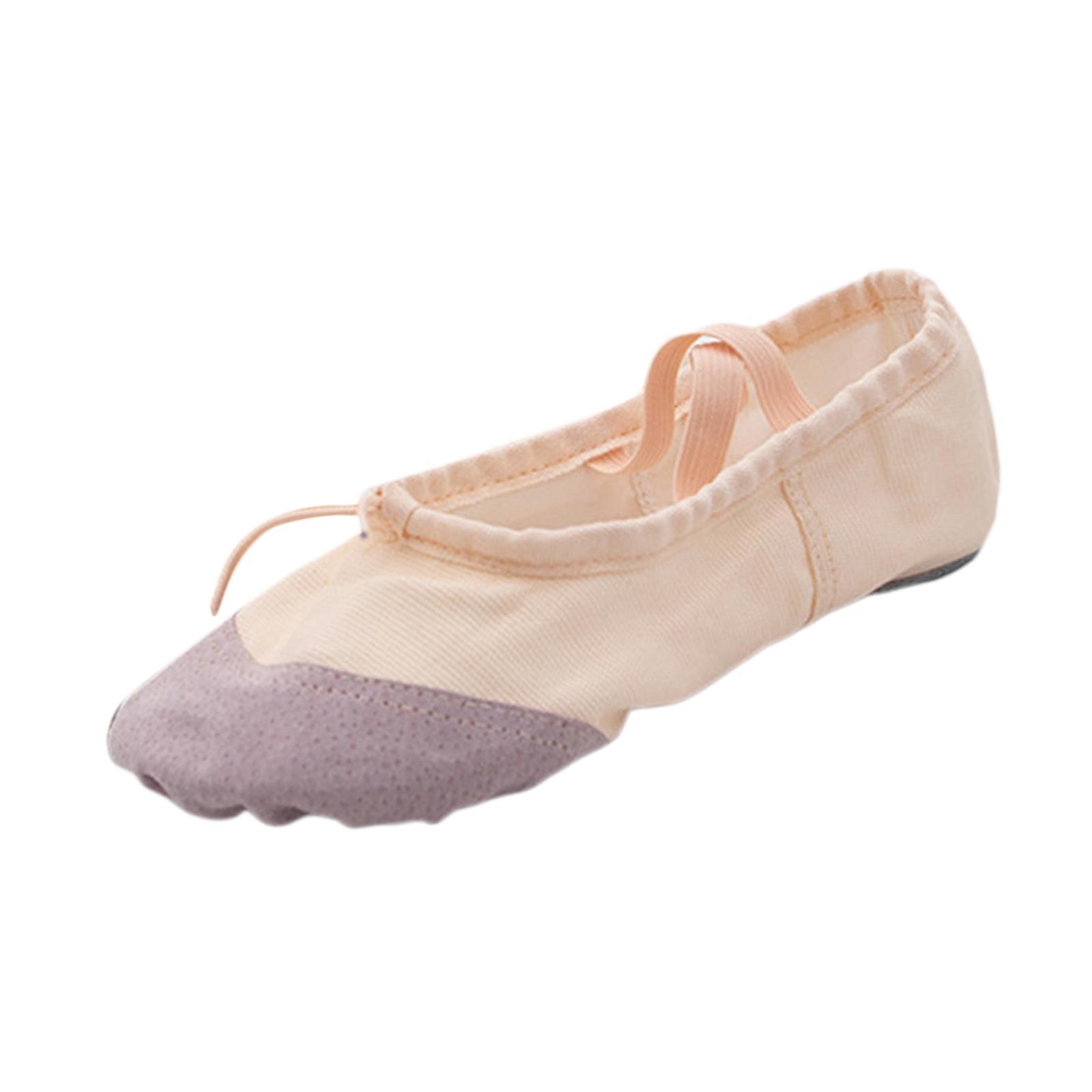 Women Ballet Shoes Low Heel Closed Toe Canvas Soft Sole Adults Dancing Shoes
