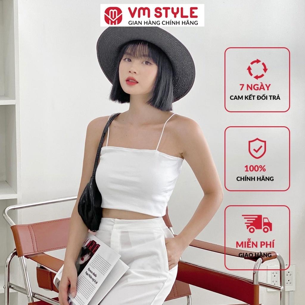 Áo thun 2 dây croptop VM STYLE trơn nhiều màu 22SU04T371604