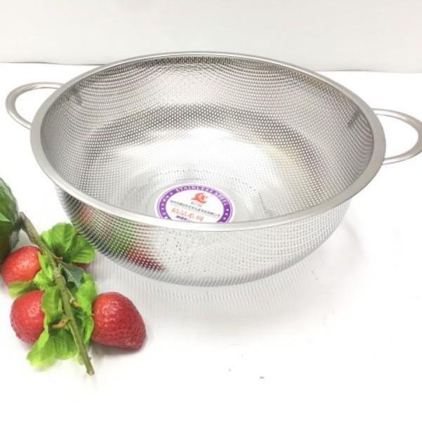 Rổ inox 304 dày dặn dễ dàng rửa rau, vẩy rau - được làm từ inox 304 có 2 size