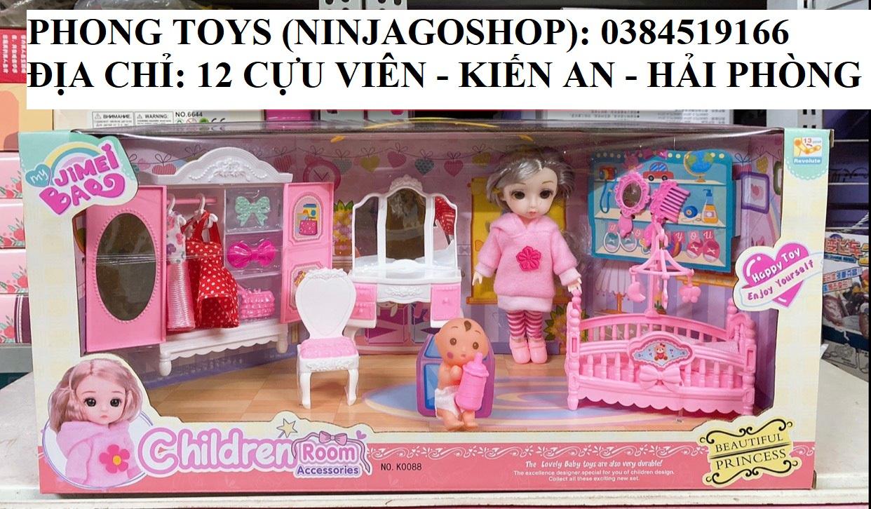 Bộ 3 Set Búp Bê Hàn Quốc Princess dễ thương nhà bếp - phòng ngủ - nhà tắm cực đẹp