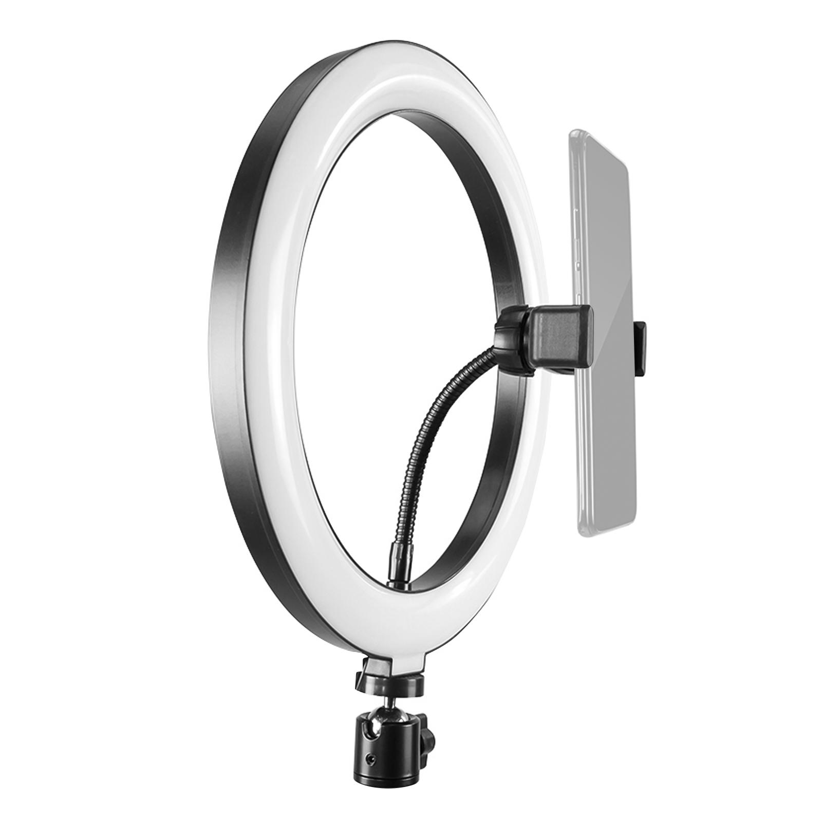 Đèn LED Fill Light USB hỗ trợ 3 nhiệt độ màu với giá đỡ điện thoại Tripod Max. Chiều cao 2m / 6,6ft cho - Màu đen - Đèn & Kẹp & Chân máy Ring Light 10 inch