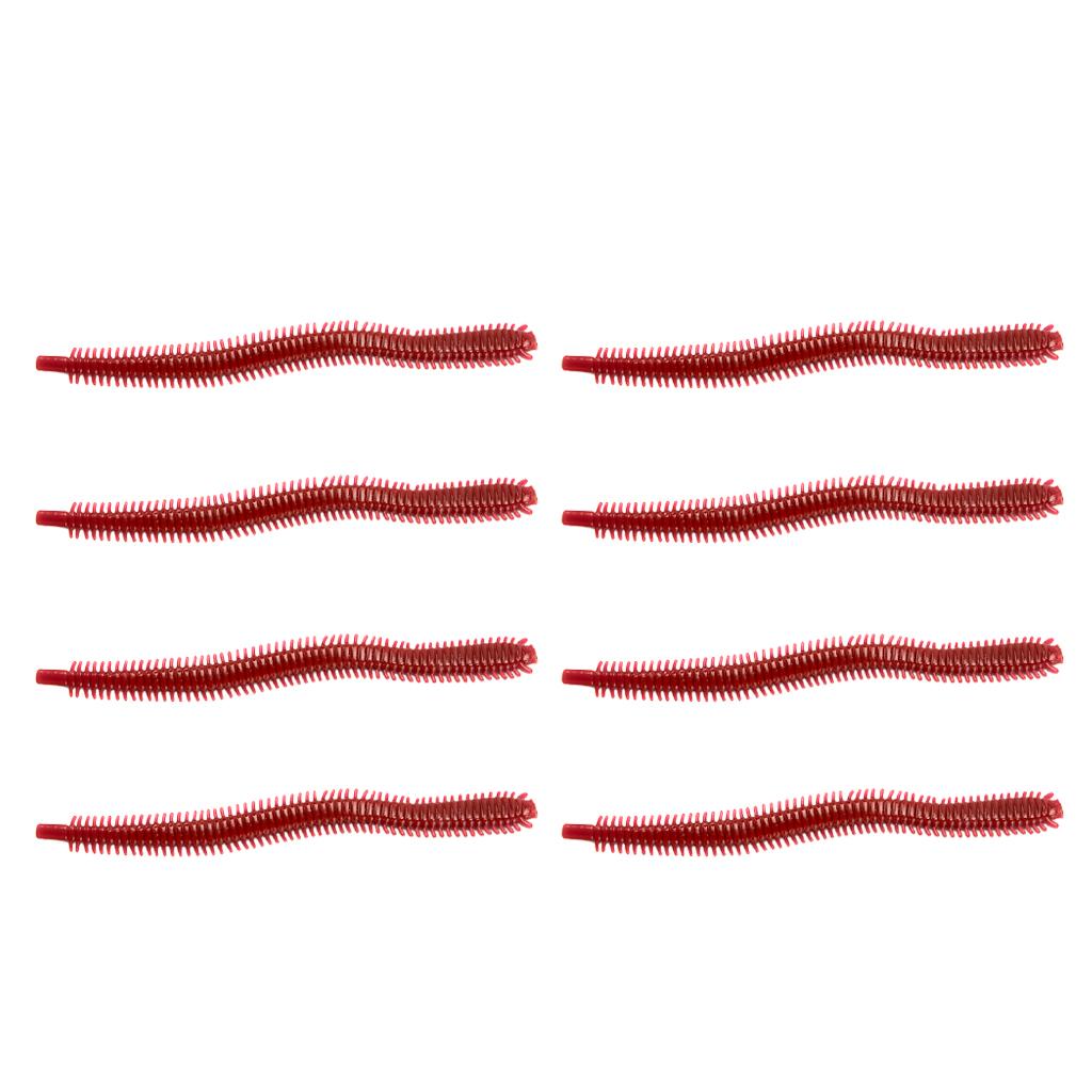 8Pcs PVC Soft Fishing Baits Grub Worm Artificial Fishing Lures