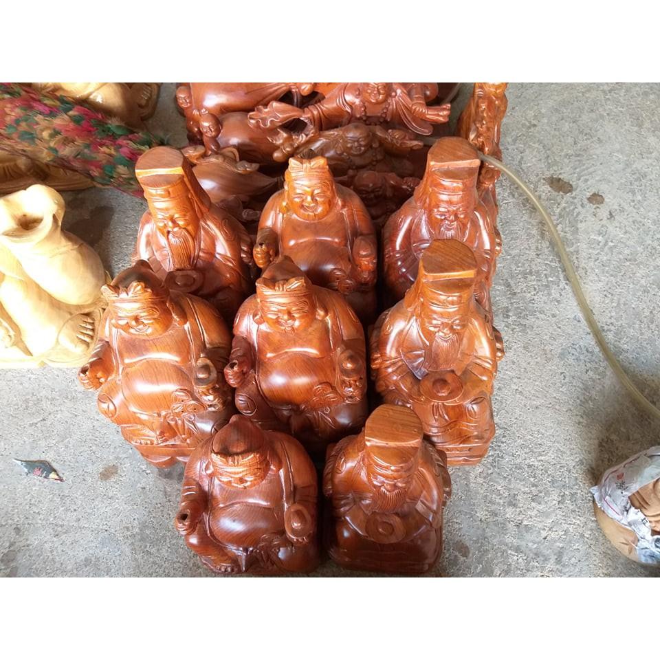 Thần tài thổ địa gỗ Hương cao 25cm