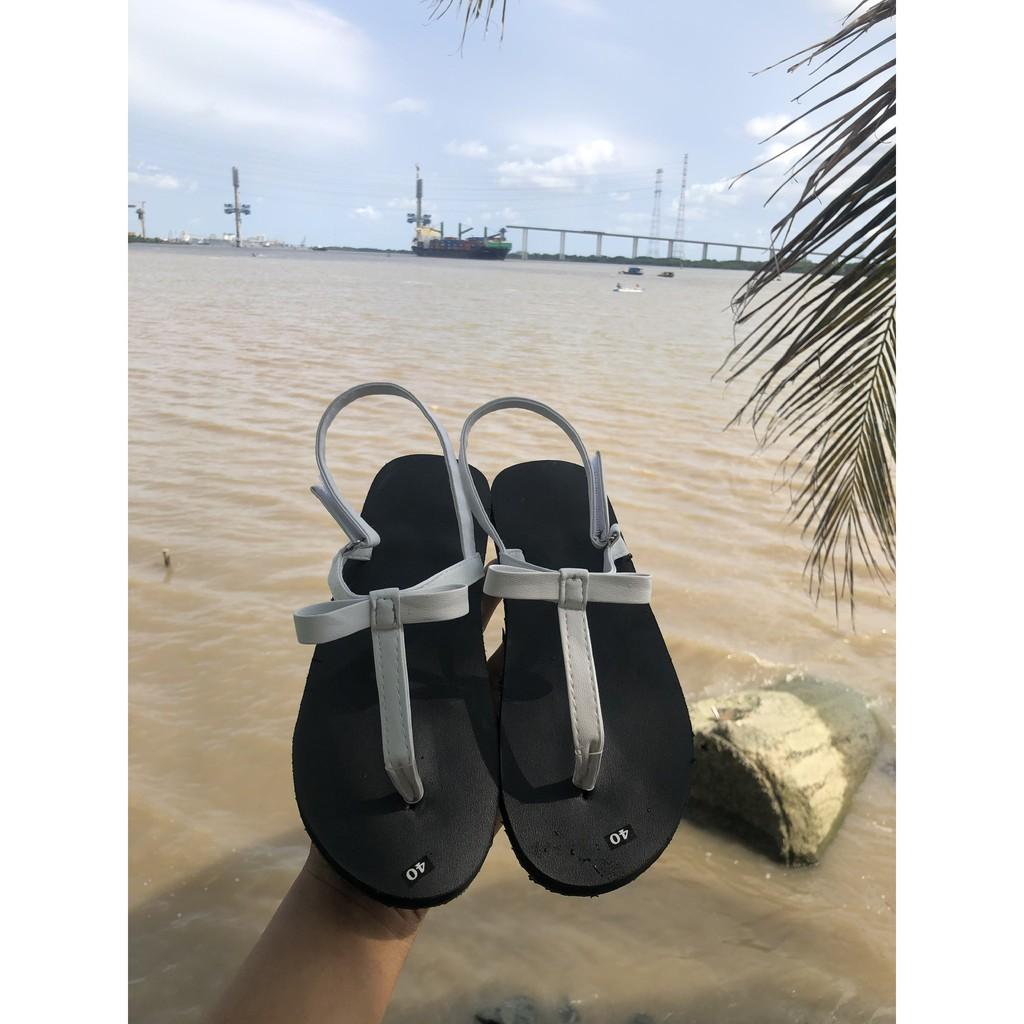 dép quai hậu nữ sandal đồng nai ( đế đen quai hậu trắng ) size từ 34 nữ đến 42 nữ có đủ màu đủ size có size em bé