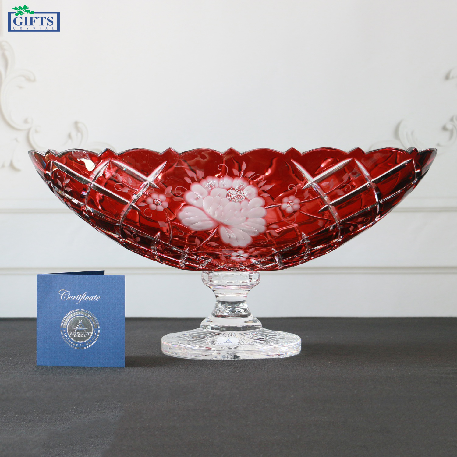 Đĩa hoa Quả Pha lê Màu Sunrose Arnstadt 40cm